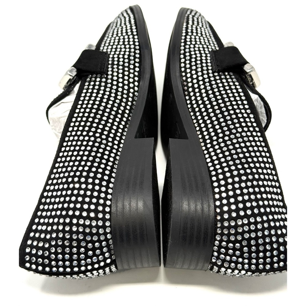 Nine West Women's 7M Black Rhinestone Lilma Horsebit Loafers SlipOn Dress Flat - Picture 8 of 13